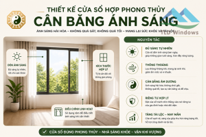 Thiết kế cửa sổ hợp phong thủy để cân bằng ánh sáng