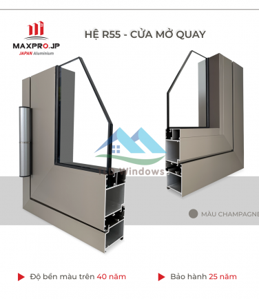 Hệ R55 cửa mở quay