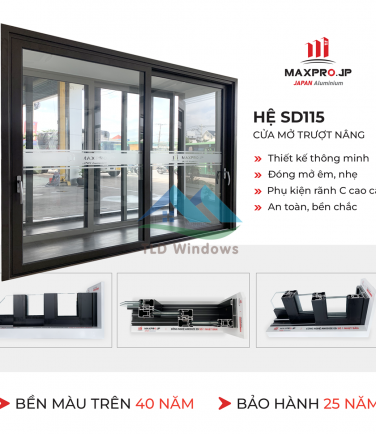 Hệ SD115 cửa đi mở trượt
