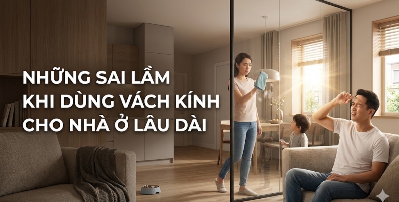Những sai lầm khi dùng vách kính cho nhà ở lâu dài