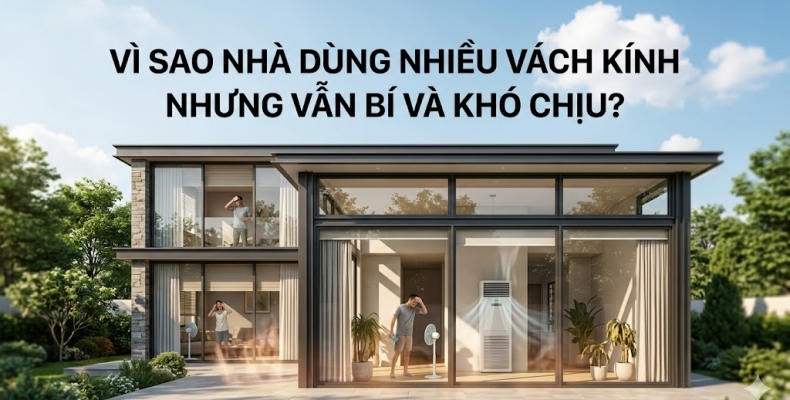 Vì sao nhà dùng nhiều vách kính nhưng vẫn bí và khó chịu?